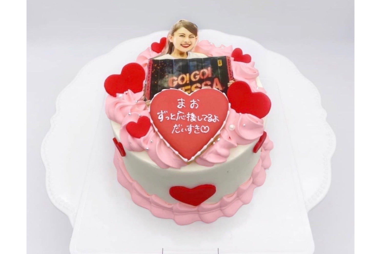 ハート散りばめ♡お写真ケーキ（9色） – 【オーダーケーキの通販・専 